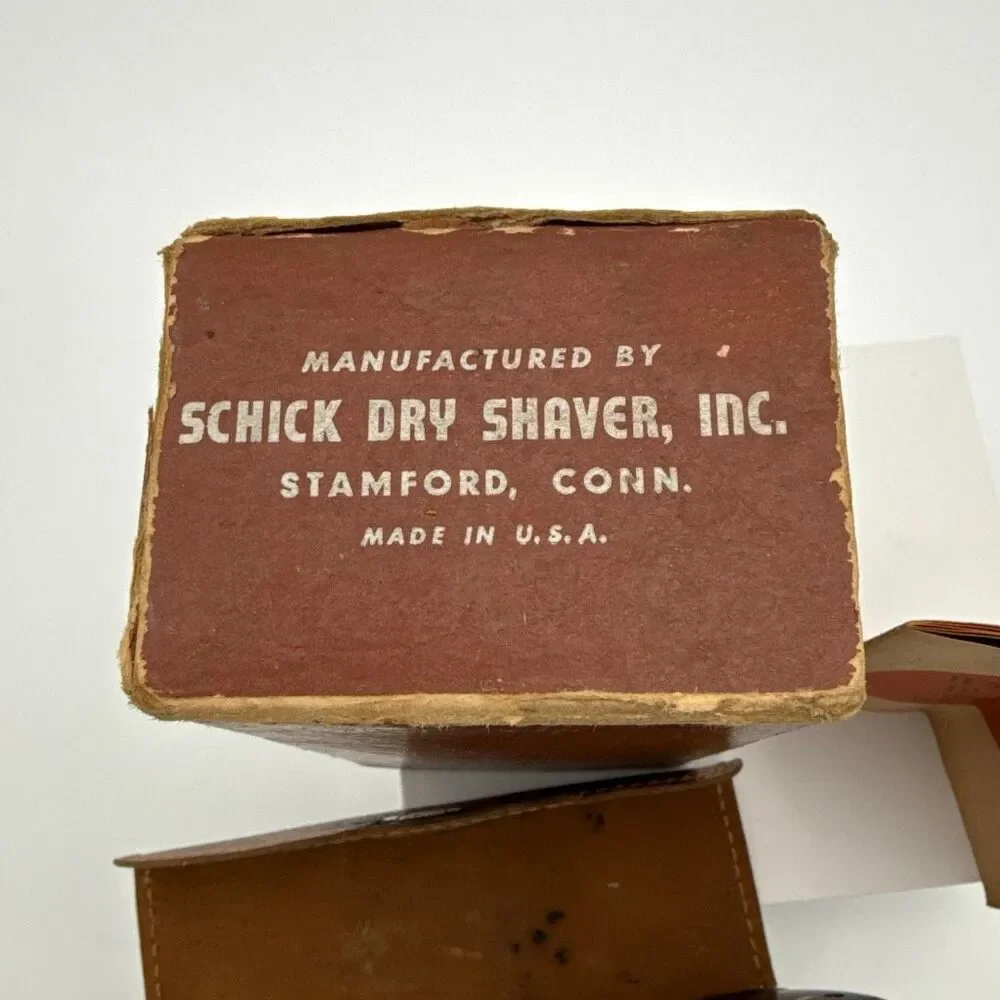 1950s Schick Flyer Electric Dry Shaver with Box Case Manual‎ USA Made As Is